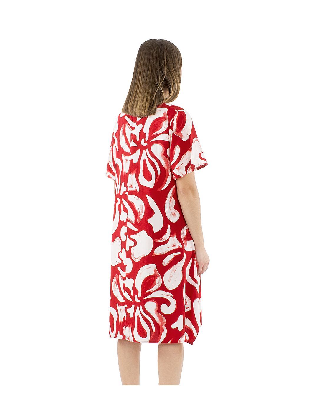 Vestido viscosa ancho Rojo - Imagen 2