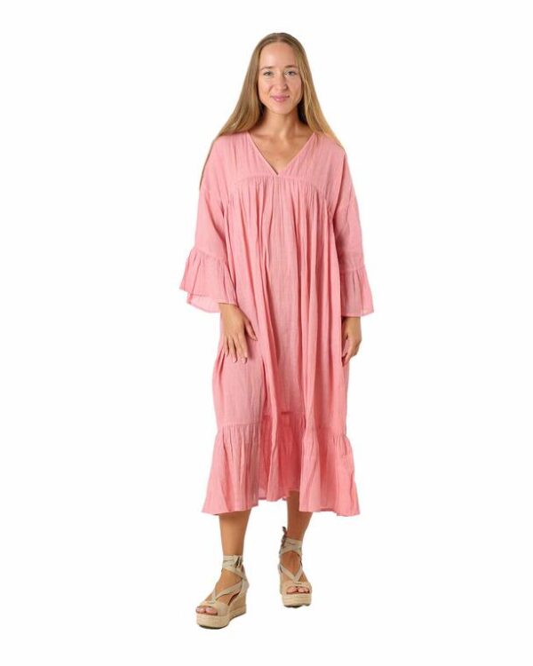 Vestido TU algodón oversize mangas Rosa
