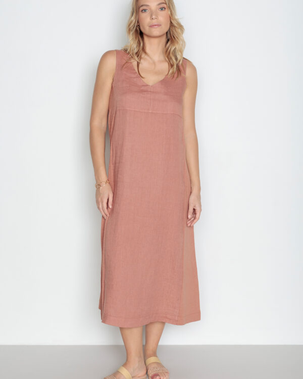 Vestido TIRANTES COMBI Canela POU NOU