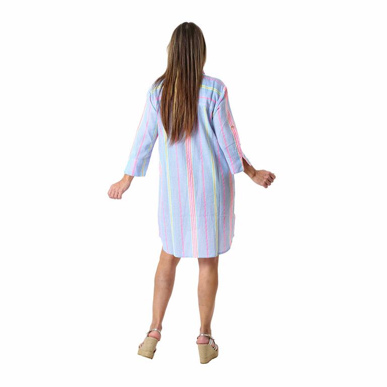 Vestido camisero algodón Mix Rayas - Imagen 2