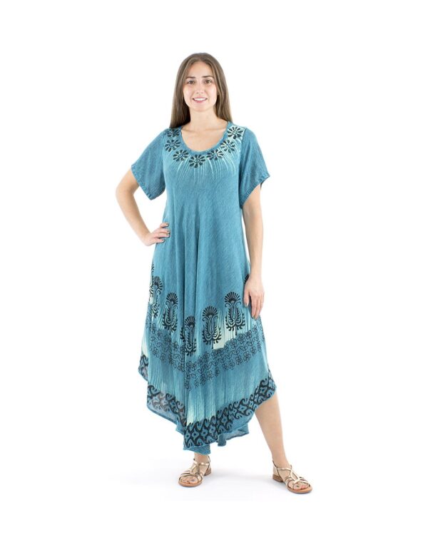Vestido Paraguas Viscosa M/C Turquesa TU