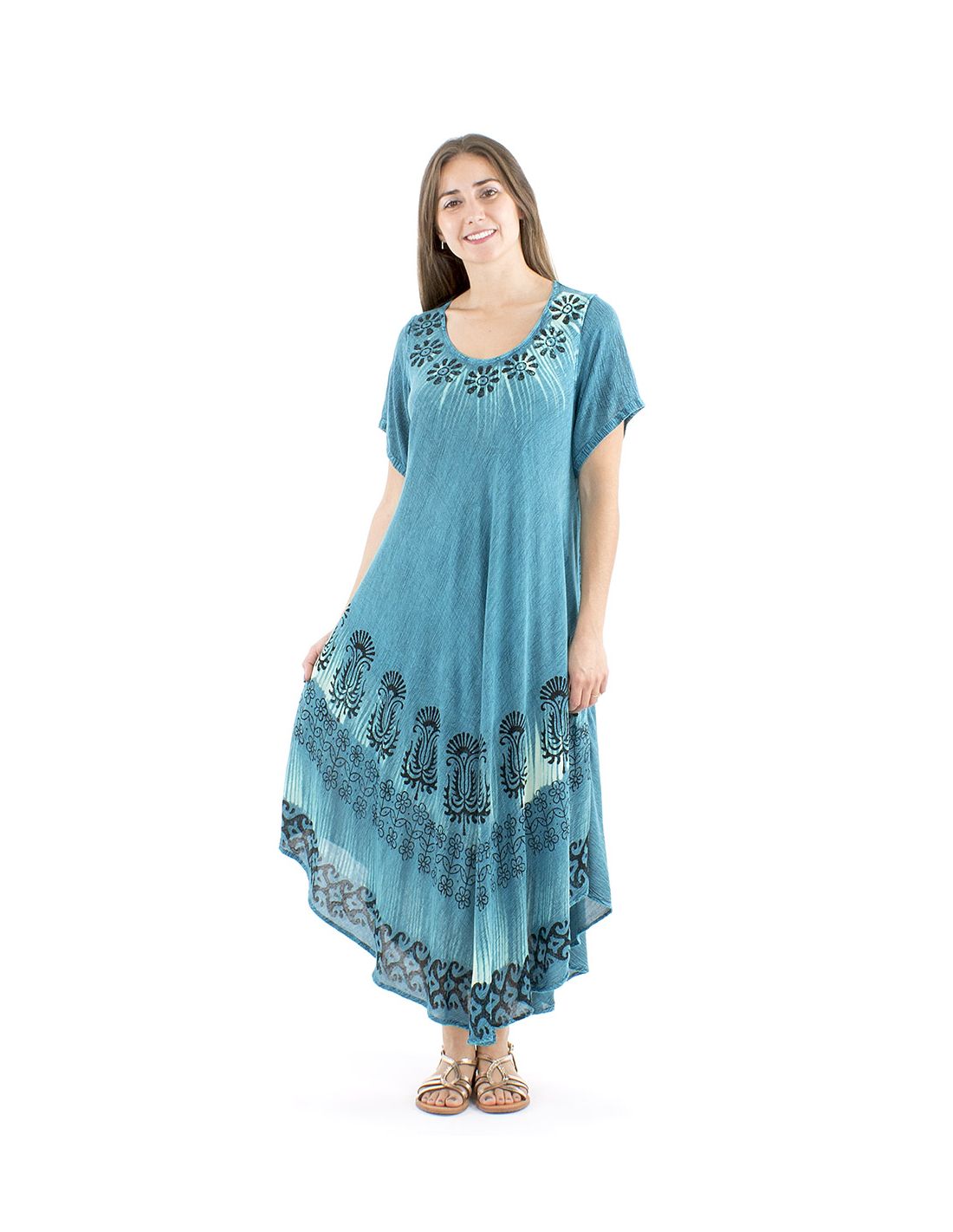 Vestido Paraguas Viscosa M/C Turquesa TU - Imagen 3