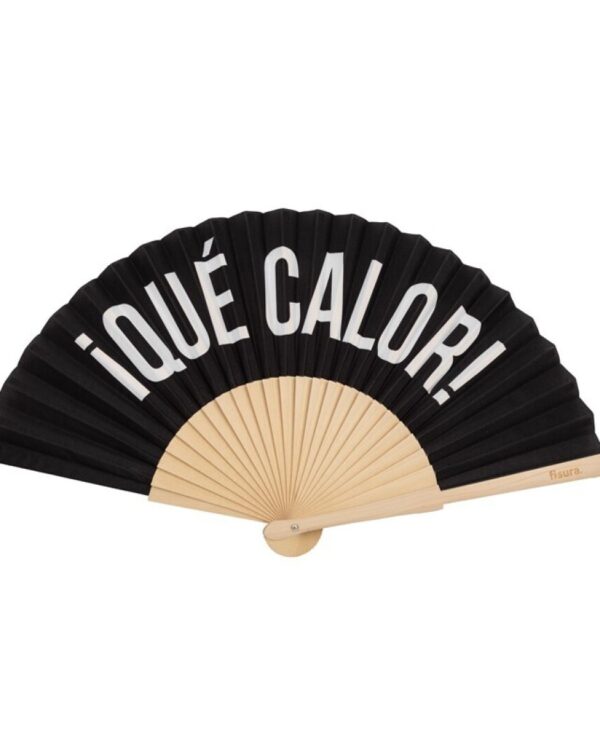 Abanico "Que Calor" negro