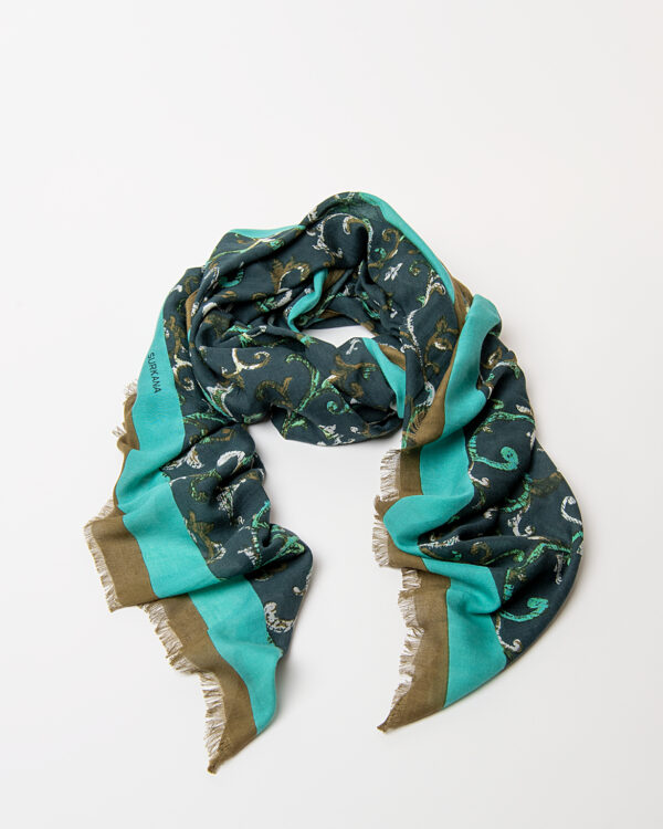 Pañuelo estampado verde oscuro    SURKANA