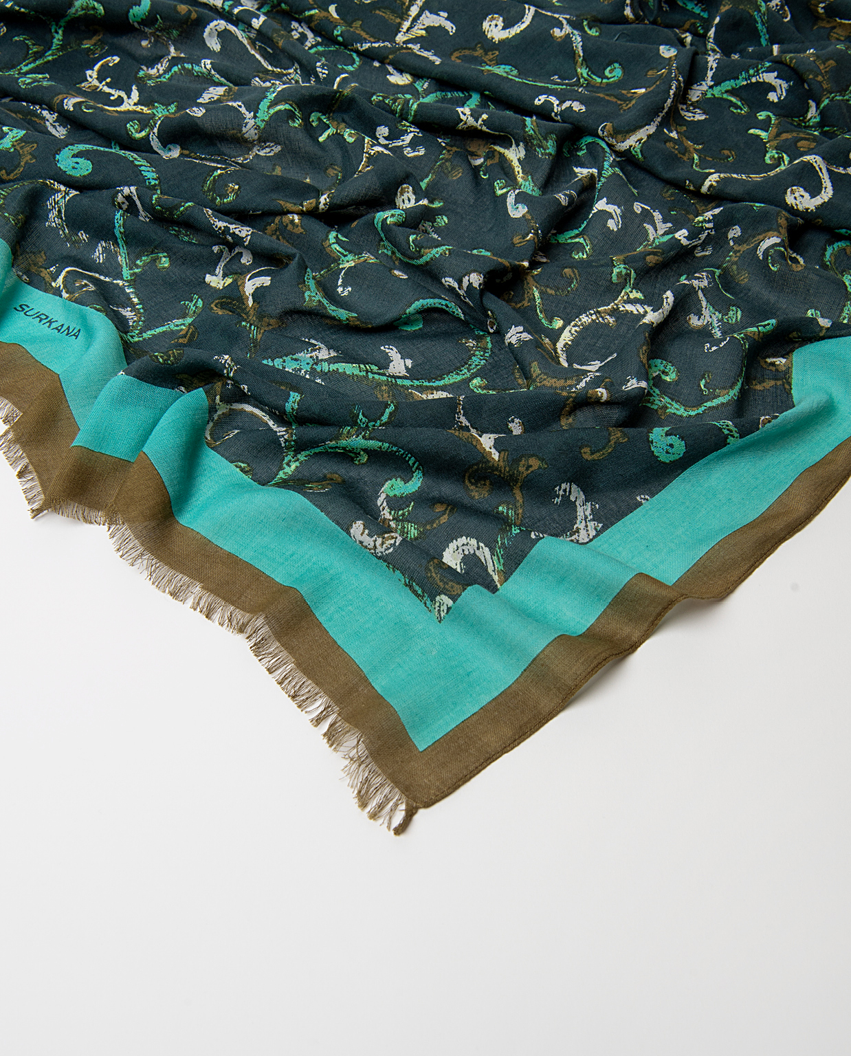Pañuelo estampado verde oscuro SURKANA - Imagen 2