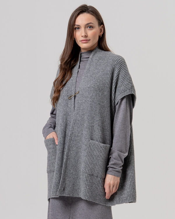 Poncho de canalé Gris    SURKANA