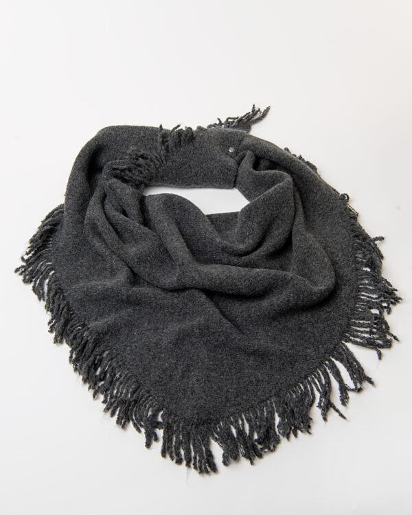 Bandana de punto con flecos Gris oscuro   SURKANA