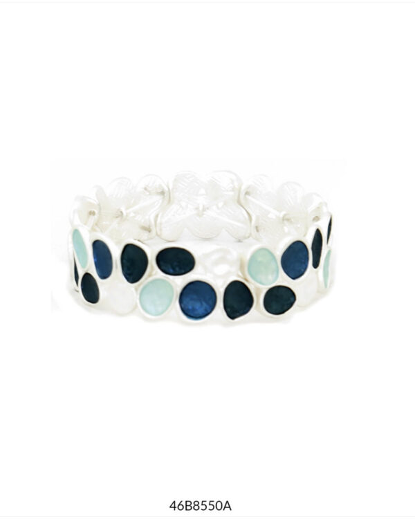PULSERA HELENE PLATEADA/AZULES