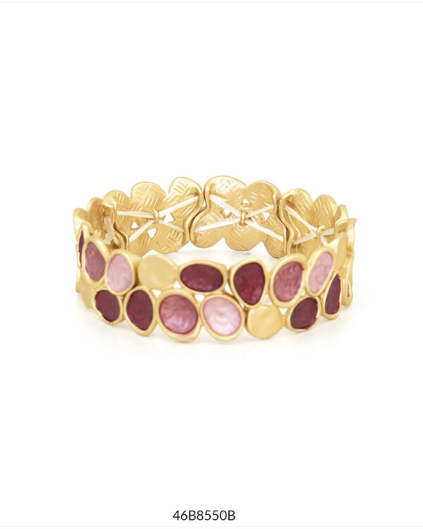 PULSERA HELENE DORADA/ROJOS