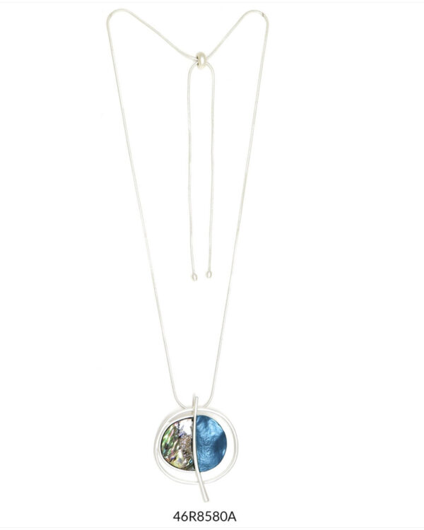 COLLAR PETRA PLATEADO/AZUL