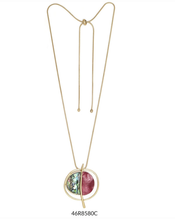COLLAR PETRA DORADO/ROJO