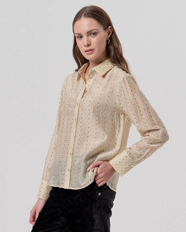 Camisa recta Beige Lyocell SURKANA