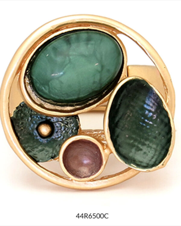 ANILLO BOREAS VERDE DORADO